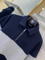 Miu Miu Lapel Embroidered Half Zip Colour Block Sweatshirt - 图片 6