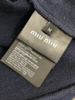Miu Miu Lapel Embroidered Half Zip Colour Block Sweatshirt - 图片 9