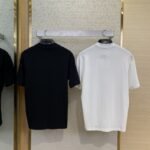 Prada Silicone Alphabet Medallion Short Sleeve T-Shirt Black - 图片 2
