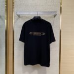 LV Gold Frame Embroidery Round Neck Short Sleeve T-Shirt