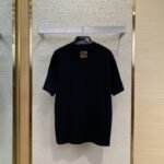 LV Gold Frame Embroidery Round Neck Short Sleeve T-Shirt - 图片 2