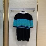 LV turndown collar jacquard short sleeve polo shirt - 图片 2