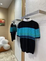LV turndown collar jacquard short sleeve polo shirt - 图片 4