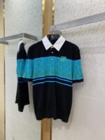 LV turndown collar jacquard short sleeve polo shirt - 图片 5