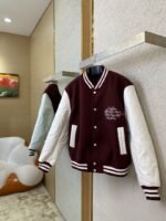 LV Leather Chest Embroidered Baseball Shirt Jacket - 图片 3