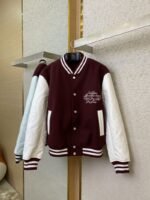 LV Leather Chest Embroidered Baseball Shirt Jacket - 图片 5