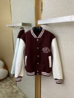 LV Leather Chest Embroidered Baseball Shirt Jacket - 图片 7