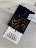 LV Jacquard Sleeve Knit Crew Neck Short Sleeve T-Shirt White - 图片 9