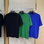 LV Jacquard Sleeve Knit Crew Neck Short Sleeve T-Shirt Black