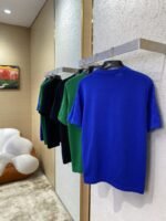 LV Jacquard Sleeve Knit Crew Neck Short Sleeve T-Shirt Black - 图片 4