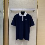 Miu Miu Colour Block Collar Beaded Short Sleeve Polo Shirt
