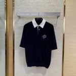 LV embroidered pearl button polo shirt