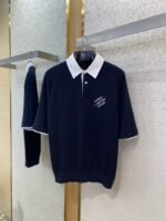 LV embroidered pearl button polo shirt - 图片 5