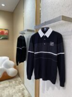 LV Flap neck jacquard long sleeve polo shirt - 图片 3