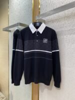 LV Flap neck jacquard long sleeve polo shirt - 图片 5
