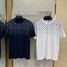 LV Classic Gradient Cotton Round Neck Short Sleeve White