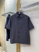 Gucci GG Jacquard Short Sleeve Shirt Black - 图片 5