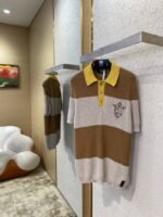 Fendi emblem embroidered short-sleeved knitted polo shirt - 图片 3