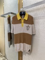 Fendi emblem embroidered short-sleeved knitted polo shirt - 图片 5