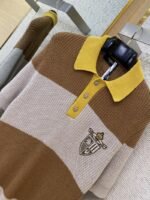 Fendi emblem embroidered short-sleeved knitted polo shirt - 图片 6