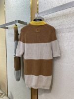 Fendi emblem embroidered short-sleeved knitted polo shirt - 图片 7