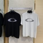 Balenciaga Logo Cracked Letter Print Short Sleeve T-Shirt White
