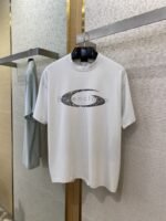 Balenciaga Logo Cracked Letter Print Short Sleeve T-Shirt White - 图片 5