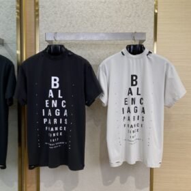 Balenciaga Eyesight Chart Print Short Sleeve Black