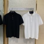 LV Tessellated Logo Embroidered Polo Shirt White