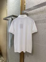 LV Tessellated Logo Embroidered Polo Shirt White - 图片 7