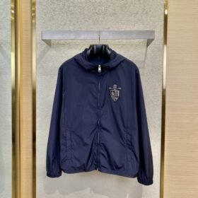 Fendi Badge Embroidered Hooded Jacket Coat