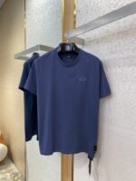 Fendi Chest Logo Embroidery Short Sleeve T-Shirt Navy - 图片 5