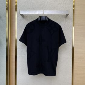LV logo jacquard knit short-sleeved T-shirt