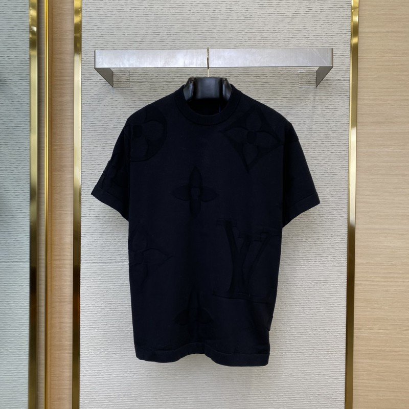 wsxc1748054385103_0.jpg LV logo jacquard knit short-sleeved T-shirt - 图片 1