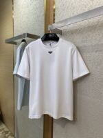 Prada New Triangle Neckline Steel Label Short Sleeve White - 图片 5