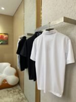 Prada Satin Beaded Floor Zip Polo Shirt Black - 图片 3