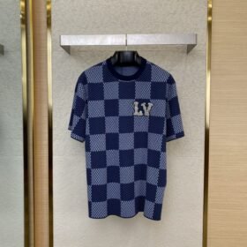 LV Check Beaded Knit Short Sleeve