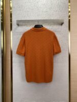 LV cut-out jacquard knit polo short-sleeved T-shirt - 图片 2