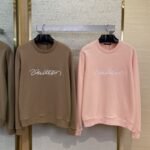 LV Hand Signed Embroidered Monogram Crew Sweatshirt Pink
