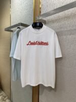 LV logo embroidered jersey collar short sleeve T-shirt - 图片 5