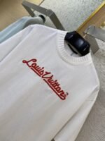 LV logo embroidered jersey collar short sleeve T-shirt - 图片 6