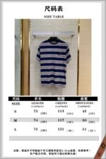Miu Miu Blue Grey Stripe Logo Short Sleeve T-Shirt - 图片 10