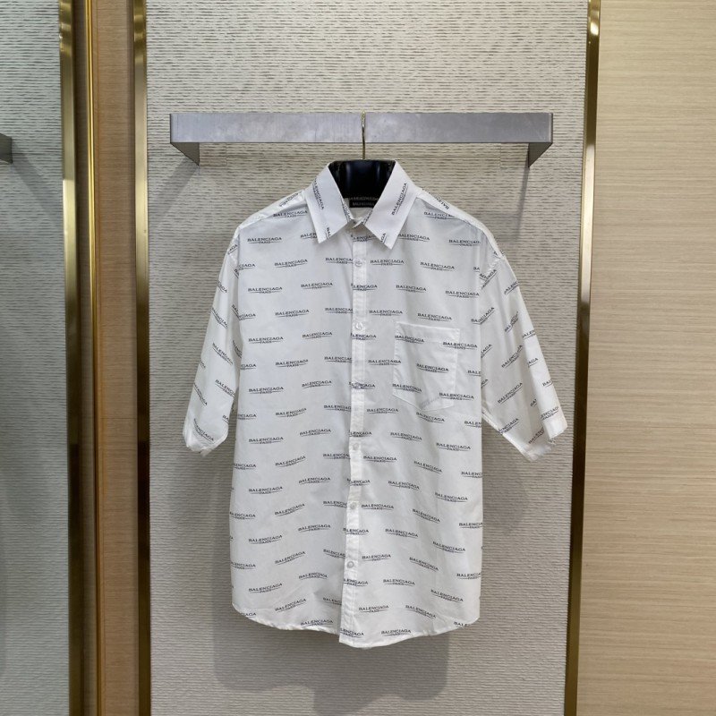 wsxc1749697658896_0.jpg Balenciaga Letter Print Short Sleeve Shirt - 图片 1
