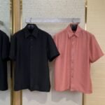 LV Checkered Jacquard Short Sleeve Shirt Black