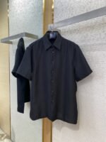 LV Checkered Jacquard Short Sleeve Shirt Black - 图片 5