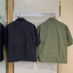 Prada Minimalist Recycled Nylon Short Sleeve Shirt Army Green - 图片 2