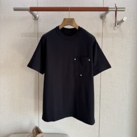 Bottega Veneta Pocket Studded Round Neck Short Sleeve Black