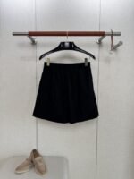 Bottega Veneta Diamond Pleated Casual Shorts Black