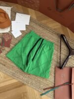 Bottega Veneta Diamond Pleated Casual Shorts Green - 图片 7