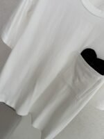 Bottega Veneta Round Neck Pocket Heart Short Sleeve White - 图片 4